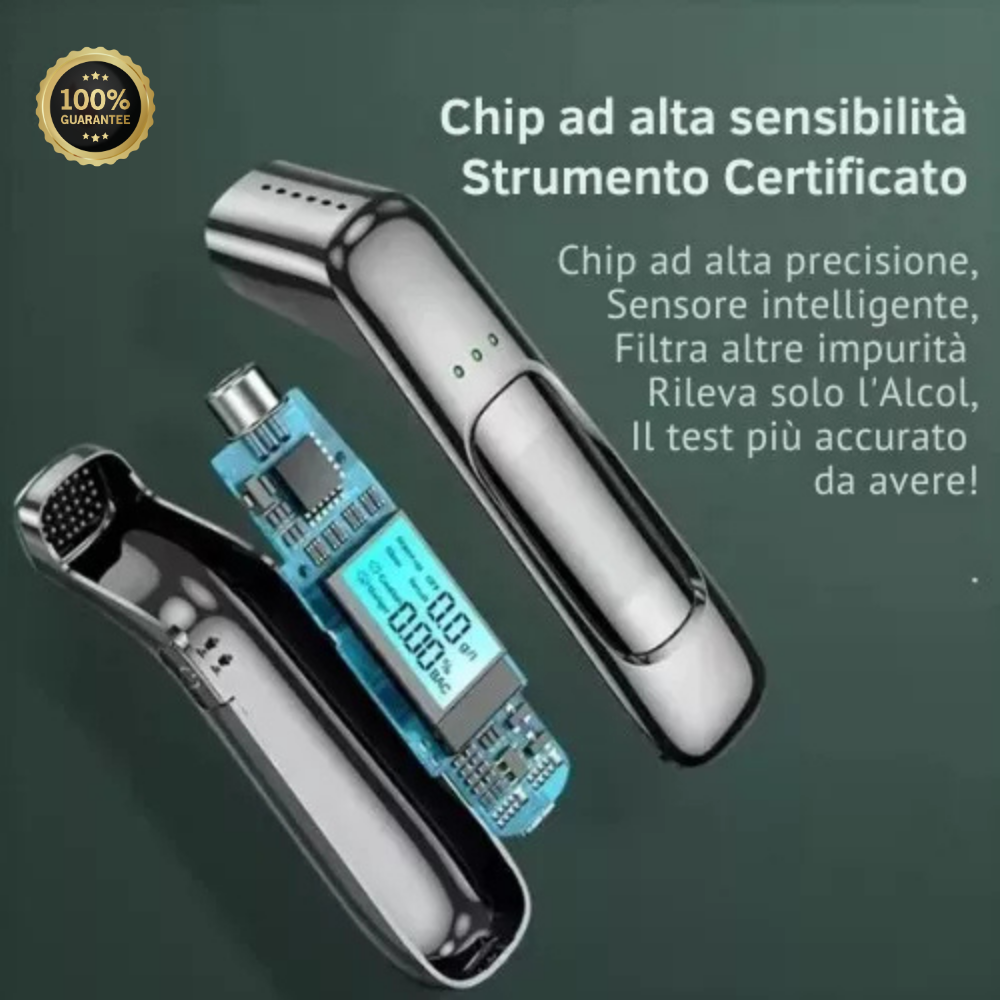 Etilometro Portatile Professionale | Alcol Test Ricaricabile con Display Digitale