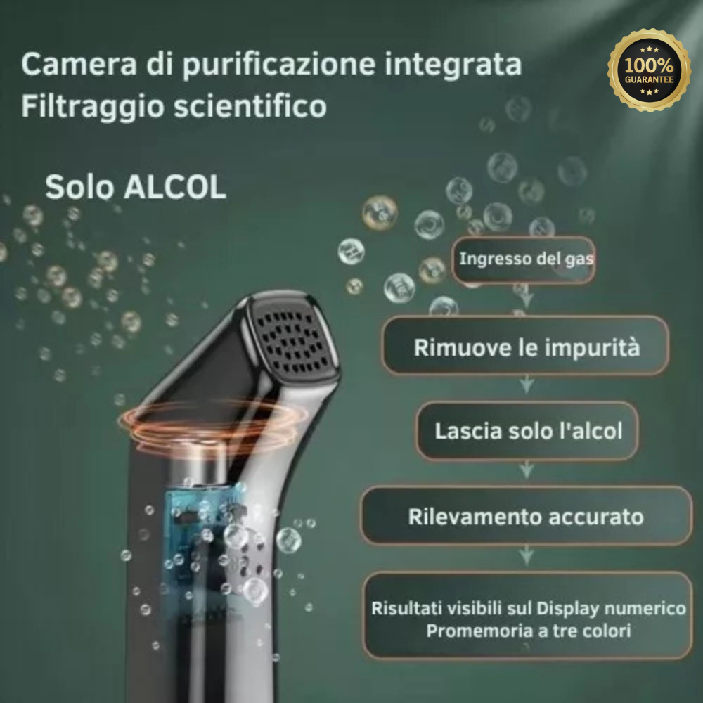 Etilometro Portatile Professionale | Alcol Test Ricaricabile con Display Digitale